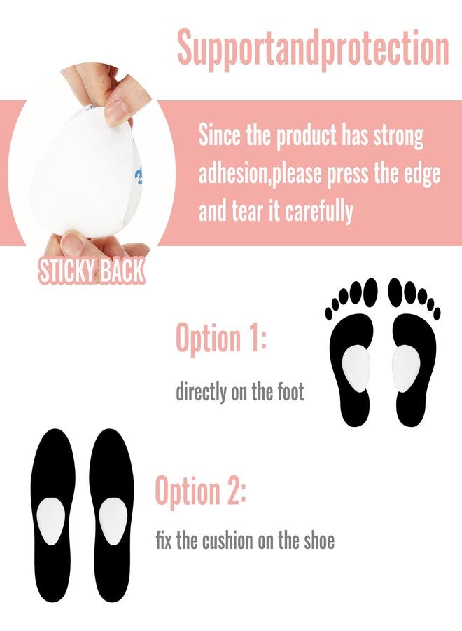 WY LIGHTING LEVEL 20 Pcs Metatarsal Felt Foot Pad(1/4" Thick), Ball of Foot Cushions for Women and Men, Forefoot Support Adhesive Foam Foot Cushion Pad for Metatarsalgia Mortons Neuroma - Image 5